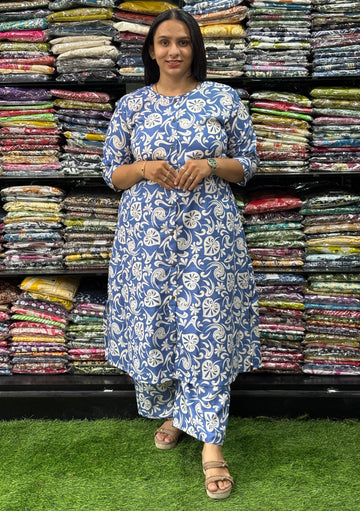 ALINE KURTI WITH PLAZO (MIX MAGIC COTTON)