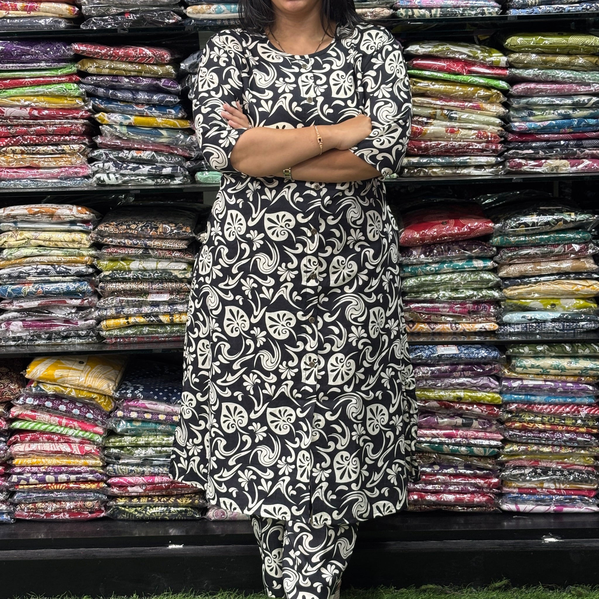 ALINE KURTI WITH PLAZO (MIX MAGIC COTTON)