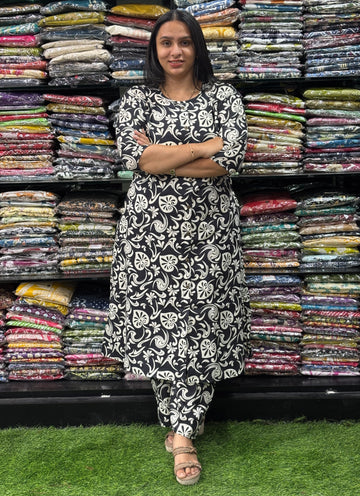 ALINE KURTI WITH PLAZO (MIX MAGIC COTTON)