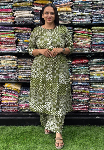 ALINE KURTI WITH PLAZO (PURE CAMRIC COTTON)