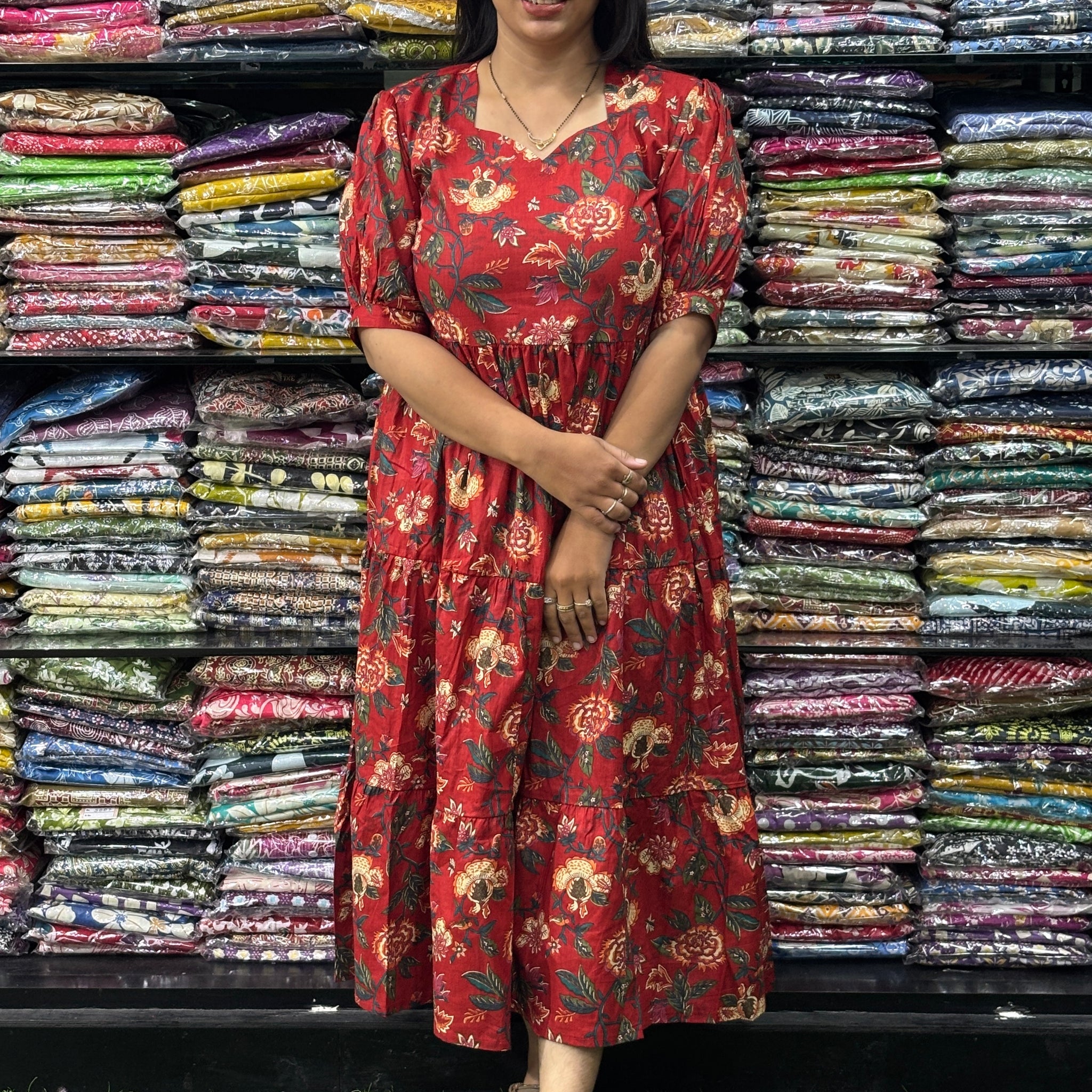 ROUND ONEPIECE FROCK (PURE CAMRIC COTTON)