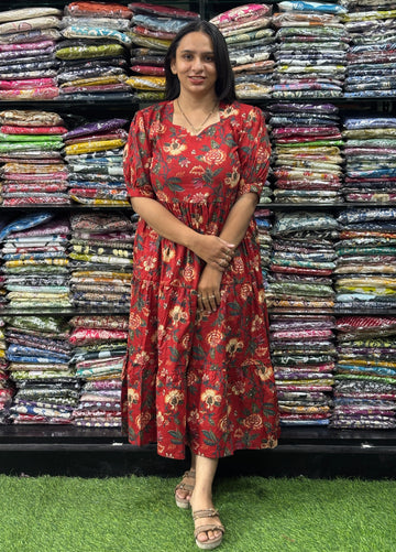 ROUND ONEPIECE FROCK (PURE CAMRIC COTTON)