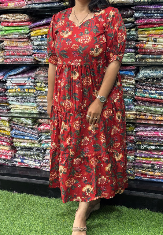 ROUND ONEPIECE FROCK (PURE CAMRIC COTTON)