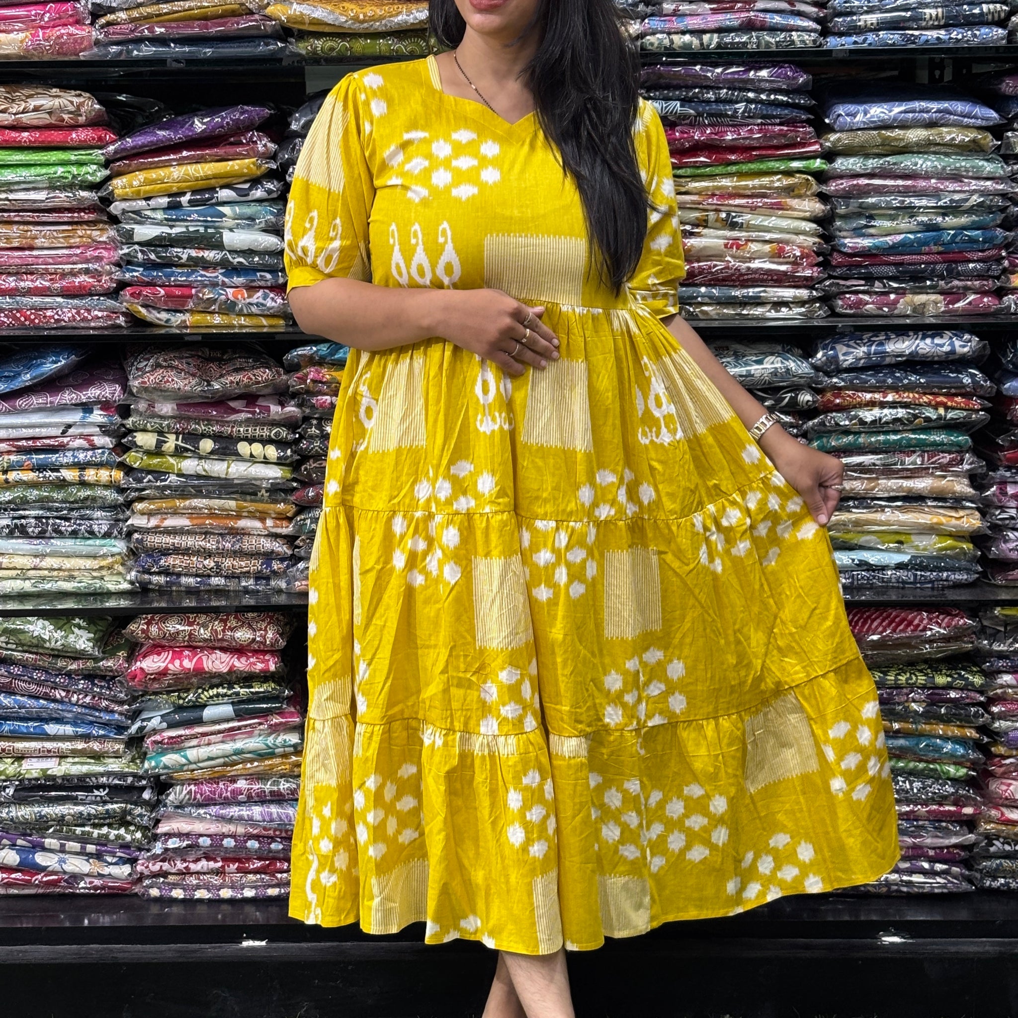 ROUND ONEPIECE FROCK (PURE CAMRIC COTTON)