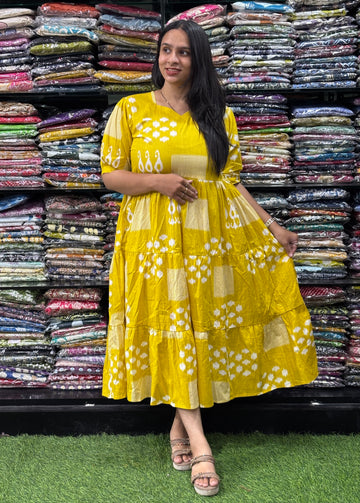 ROUND ONEPIECE FROCK (PURE CAMRIC COTTON)