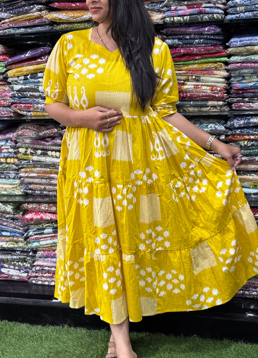 ROUND ONEPIECE FROCK (PURE CAMRIC COTTON)