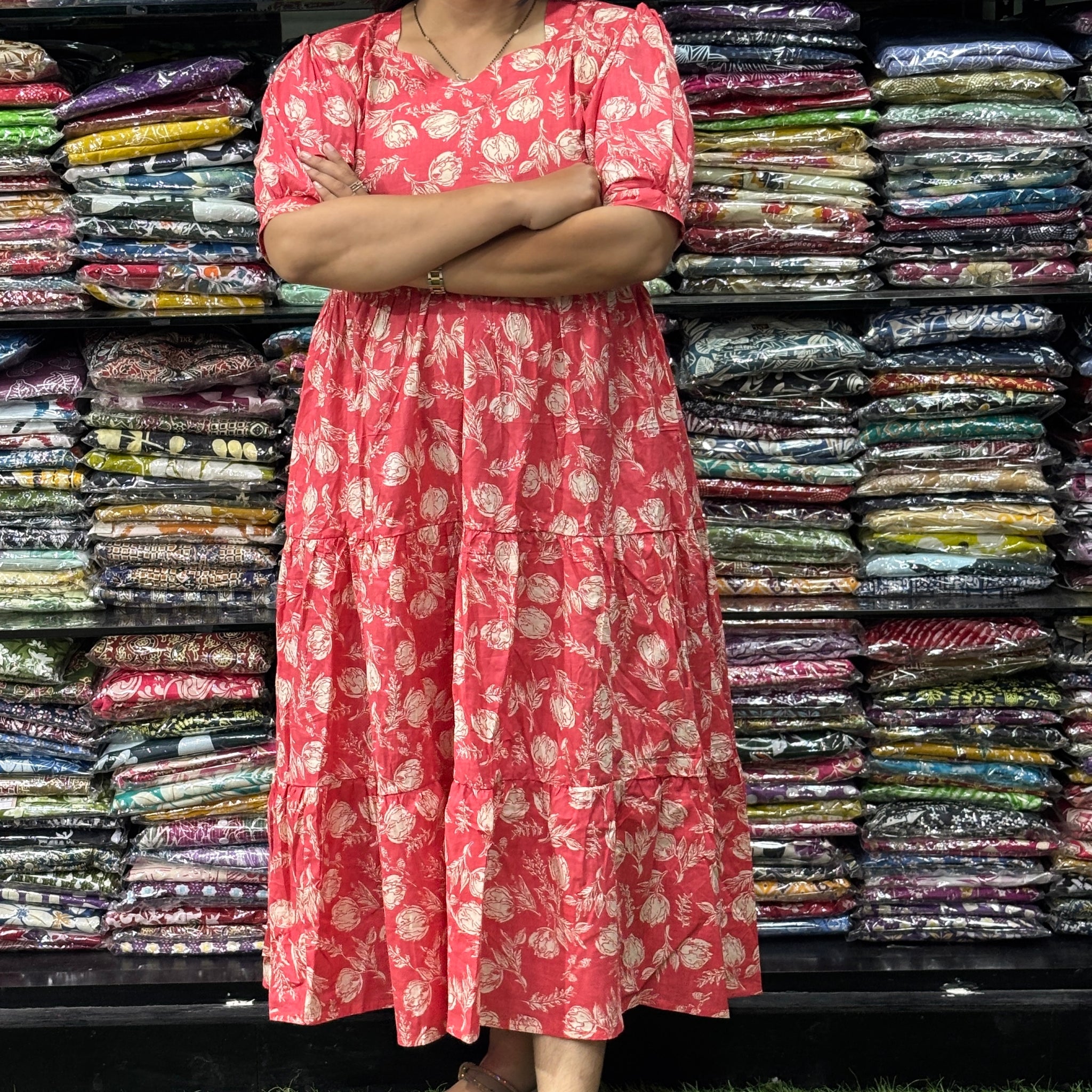 ROUND ONEPIECE FROCK (PURE CAMRIC COTTON)