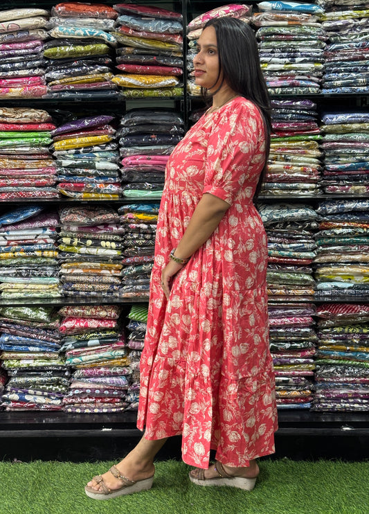 ROUND ONEPIECE FROCK (PURE CAMRIC COTTON)