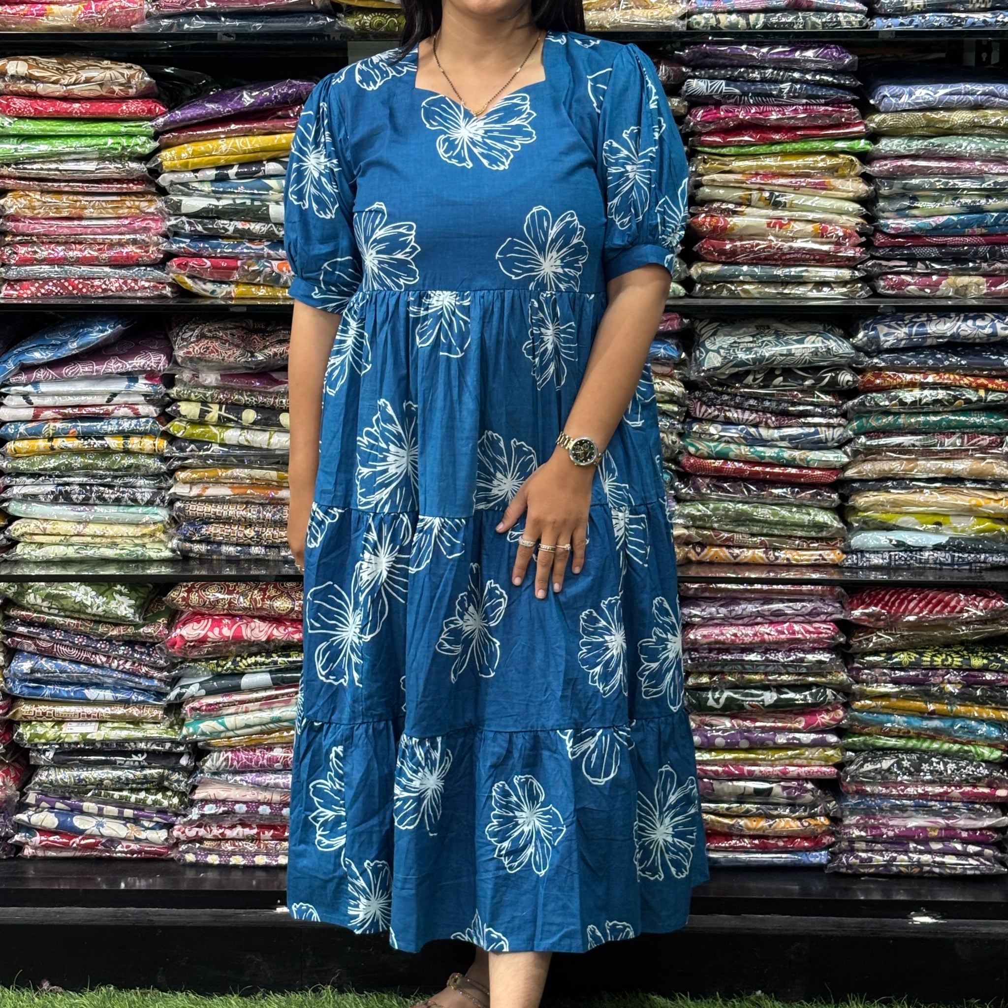 ROUND ONEPIECE FROCK (PURE CAMRIC COTTON)