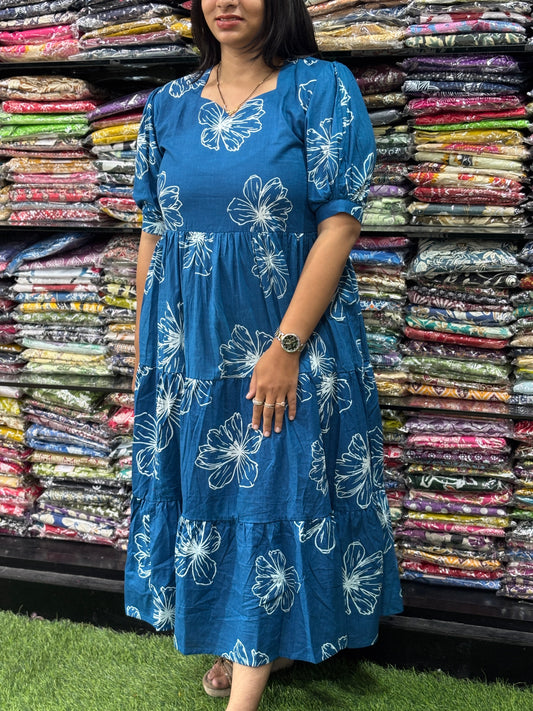 ROUND ONEPIECE FROCK (PURE CAMRIC COTTON)