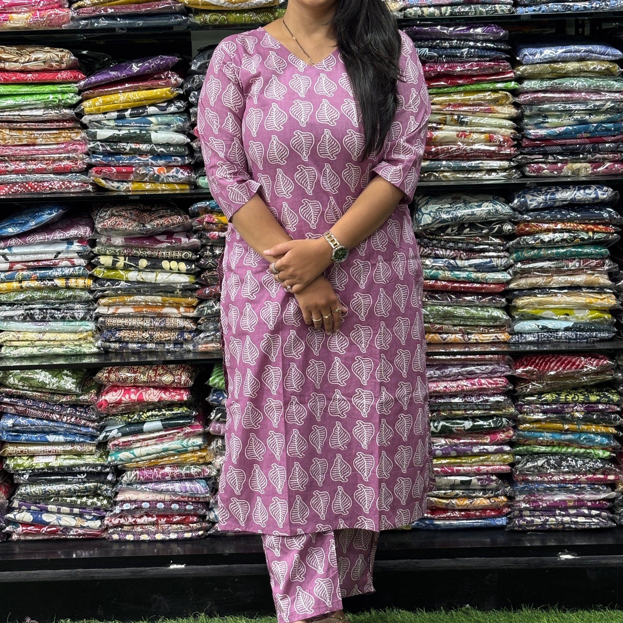 STRAIGHT KURTI WITH PANT (PURE CAMRIC COTTON)