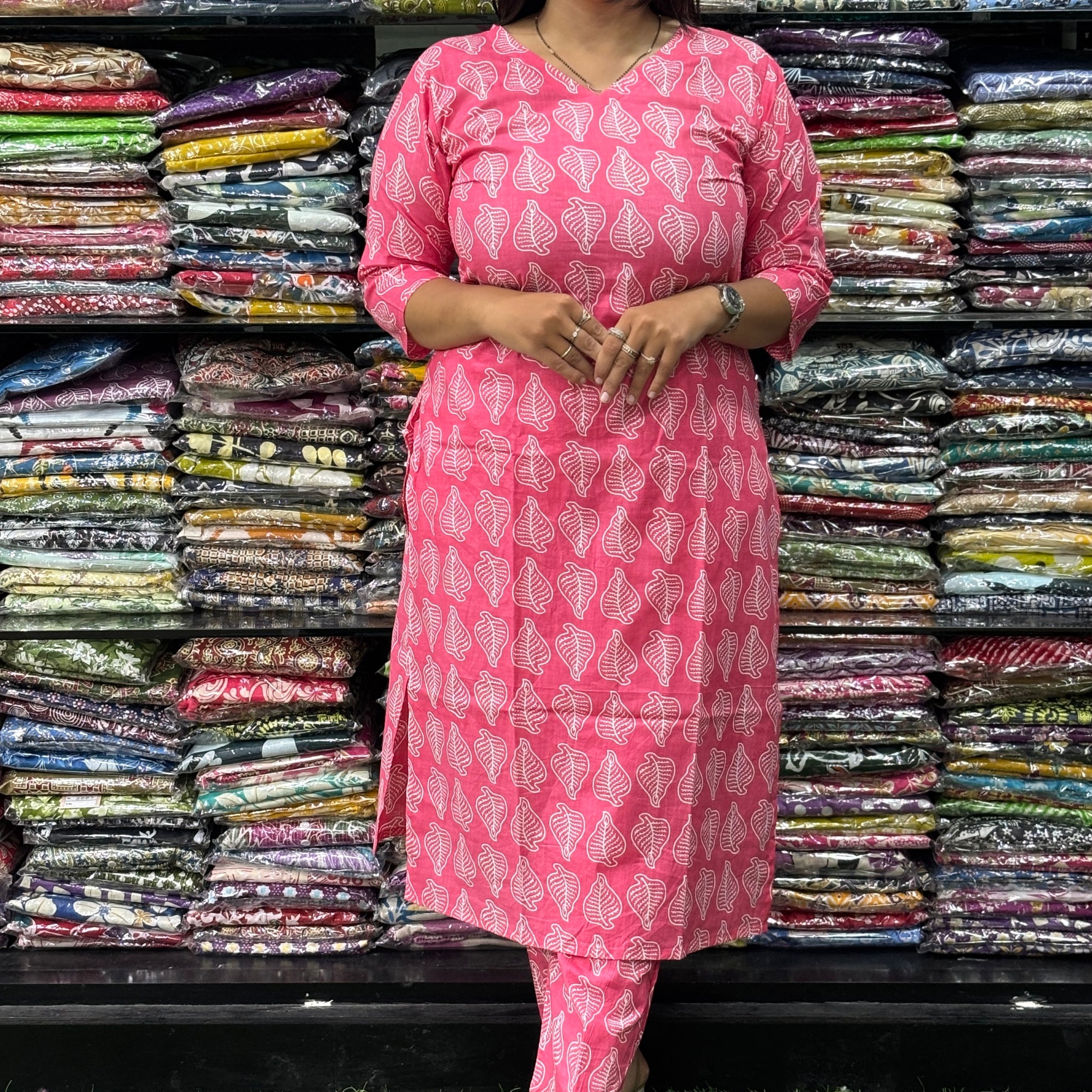 STRAIGHT KURTI WITH PANT (PURE CAMRIC COTTON)