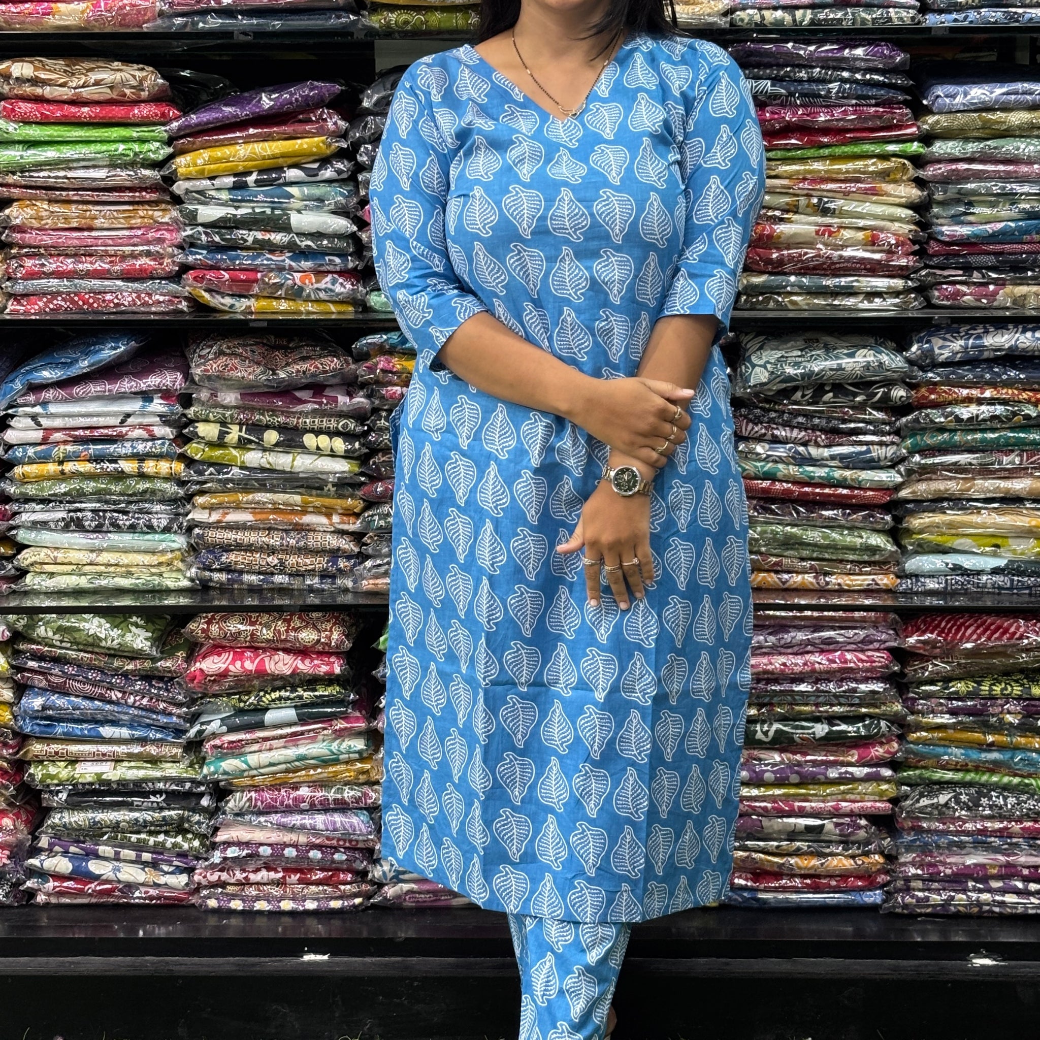 STRAIGHT KURTI WITH PANT (PURE CAMRIC COTTON)