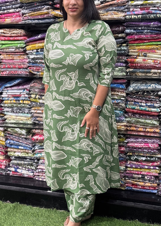 ALINE KURTI WITH PLAZO (PURE RAYON)