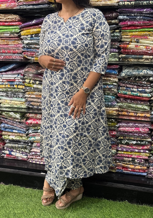 ALINE KURTI WITH PLAZO (PURE RAYON)