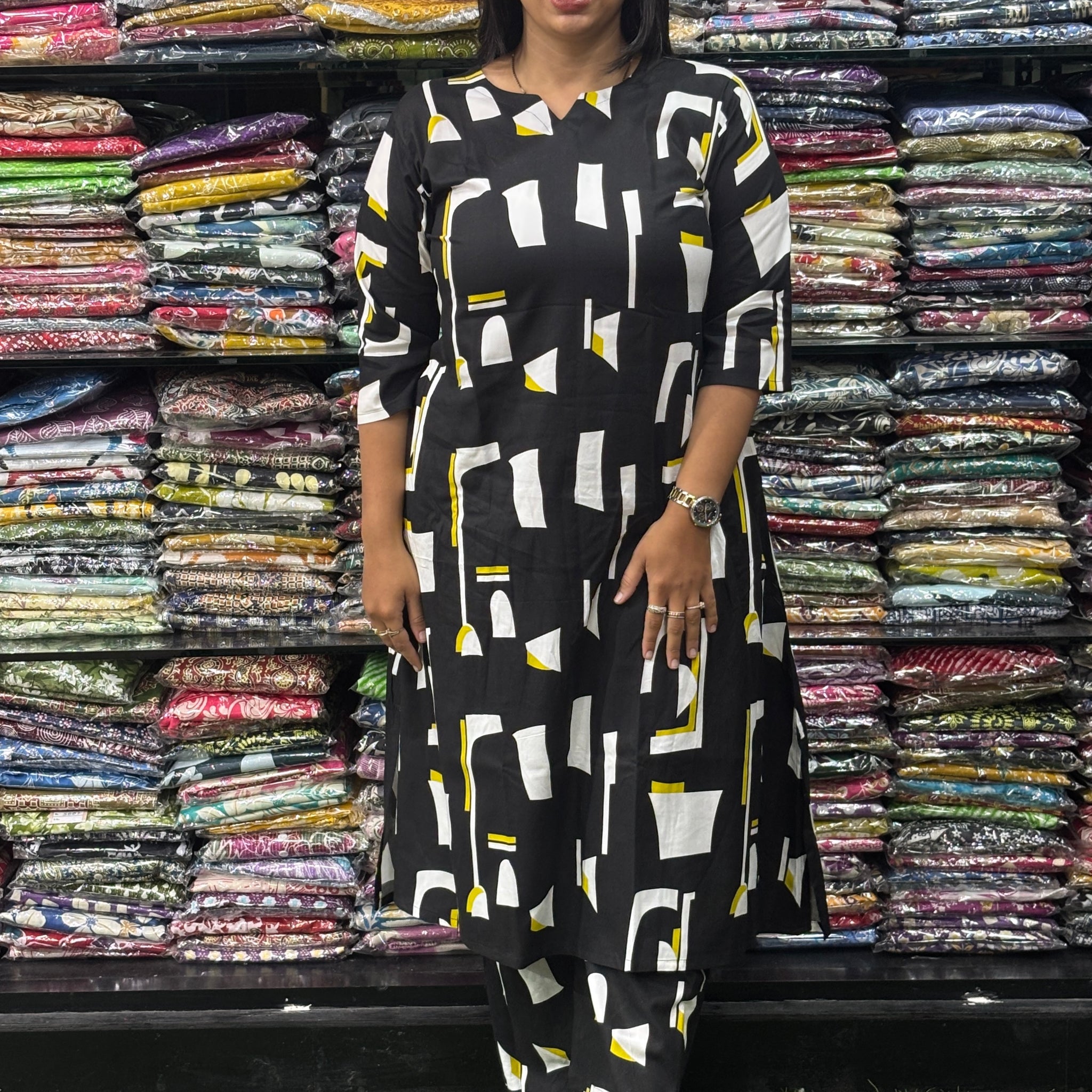 ALINE KURTI WITH PLAZO (PURE RAYON)