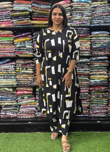 ALINE KURTI WITH PLAZO (PURE RAYON)