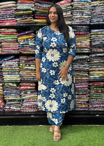 ALINE KURTI WITH PLAZO (PURE RAYON)