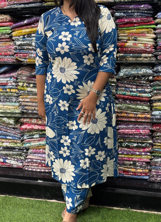 ALINE KURTI WITH PLAZO (PURE RAYON)