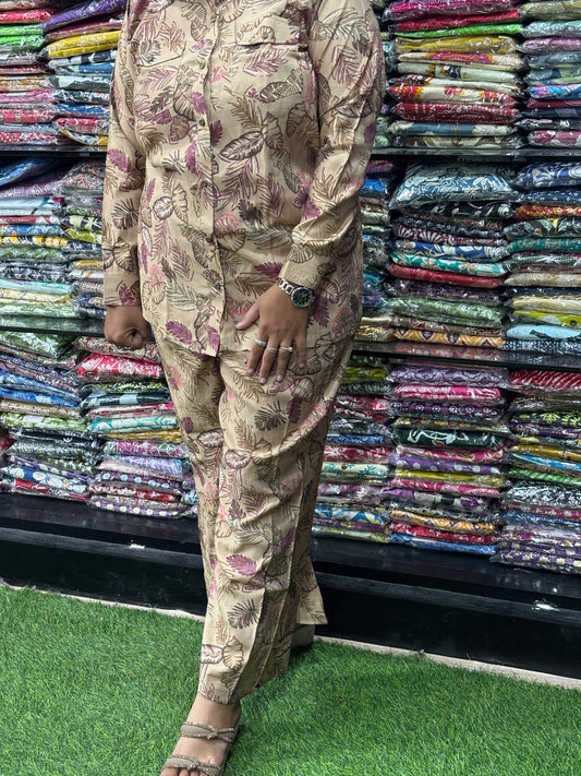 SHIRT WITH BELLBOTTOM PLAZO (VARTICAN SILK)