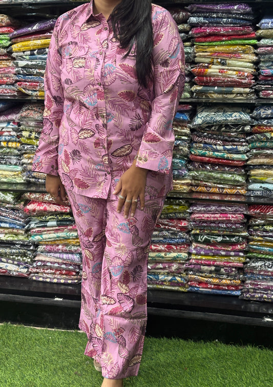 SHIRT WITH BELLBOTTOM PLAZO (VARTICAN SILK)