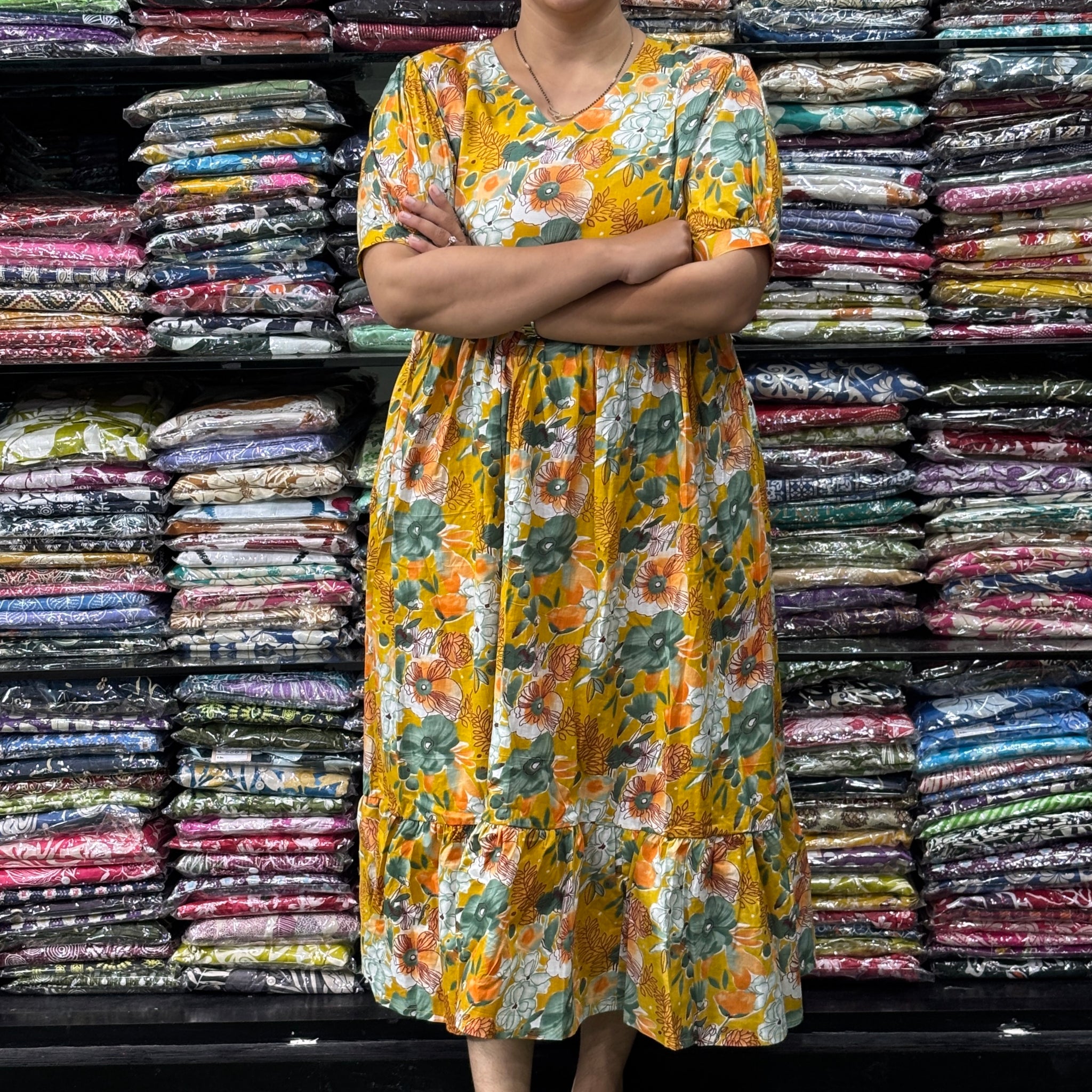 ROUND ONEPIECE ( PURE CAMRIC COTTON)