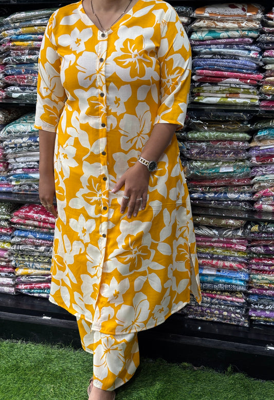 ALINE KURTI WITH PLAZO (MIX MAGIC COTTON)