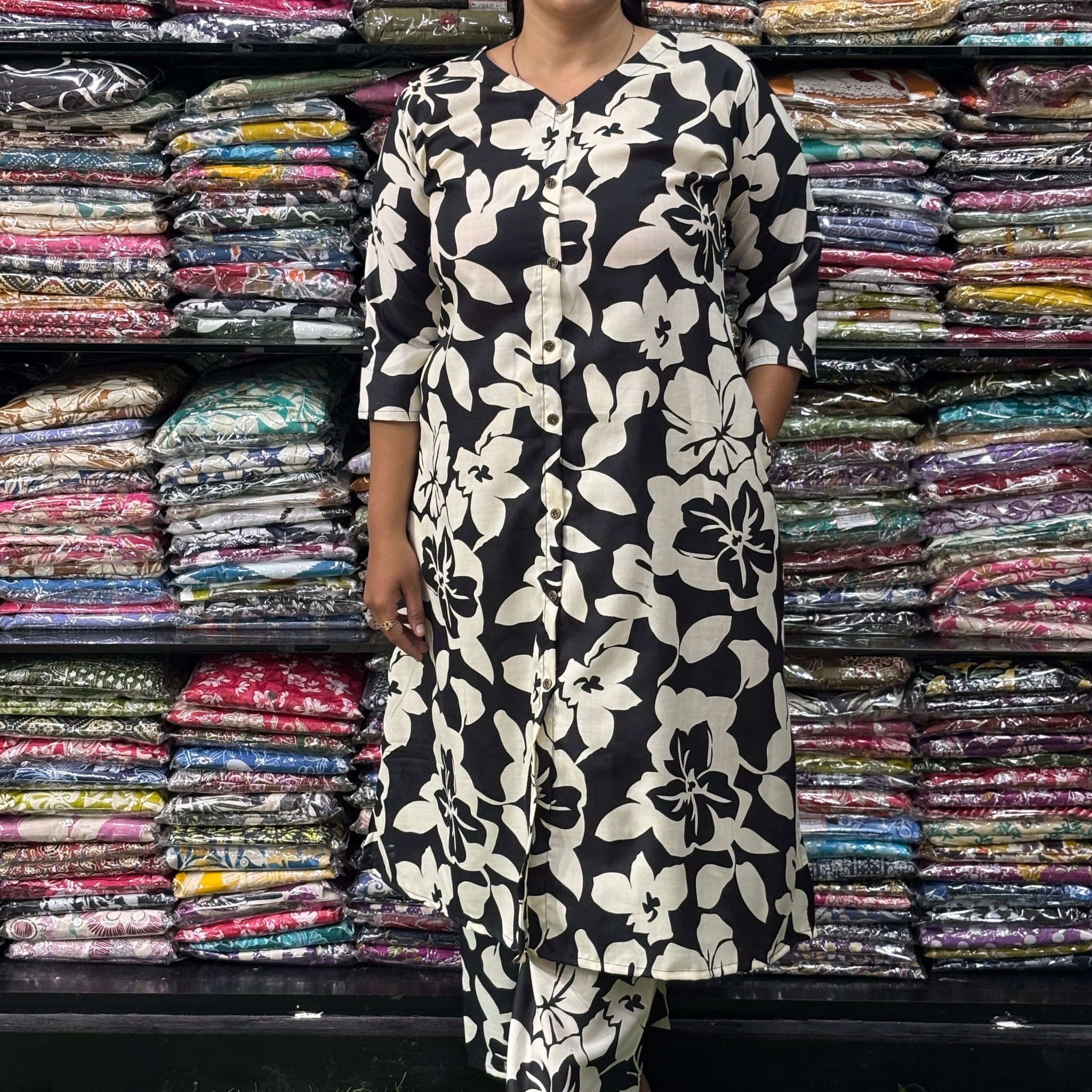 ALINE KURTI WITH PLAZO (MIX MAGIC COTTON)