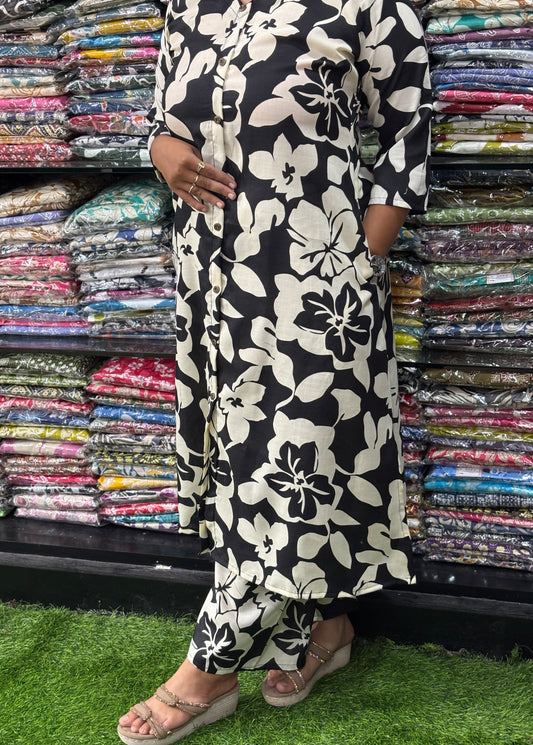 ALINE KURTI WITH PLAZO (MIX MAGIC COTTON)