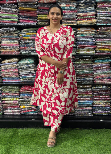 ALINE KURTI WITH PLAZO (MIX MAGIC COTTON)