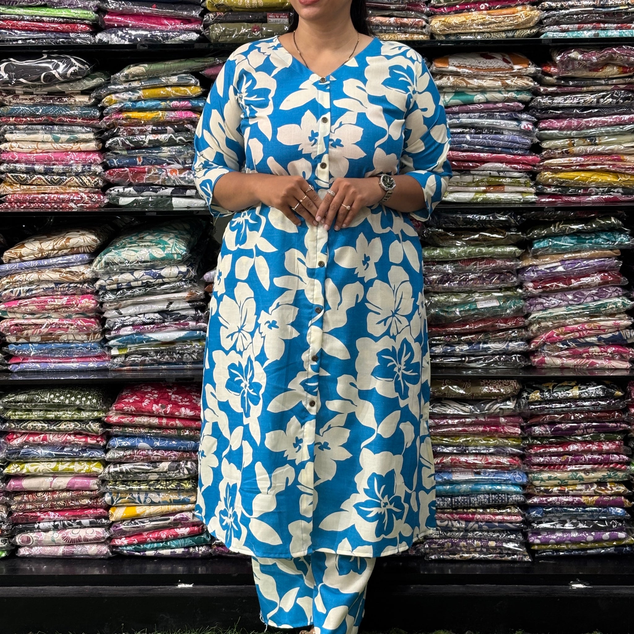 ALINE KURTI WITH PLAZO (MIX MAGIC COTTON)