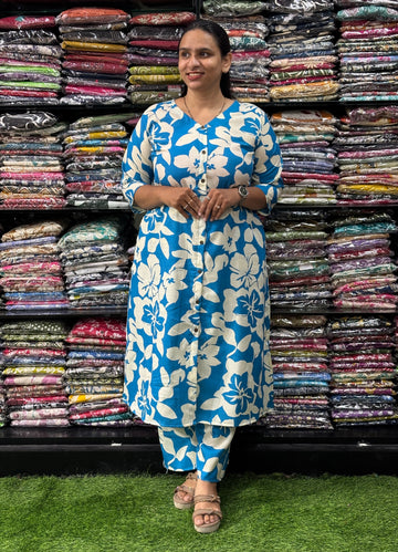 ALINE KURTI WITH PLAZO (MIX MAGIC COTTON)