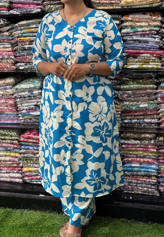 ALINE KURTI WITH PLAZO (MIX MAGIC COTTON)