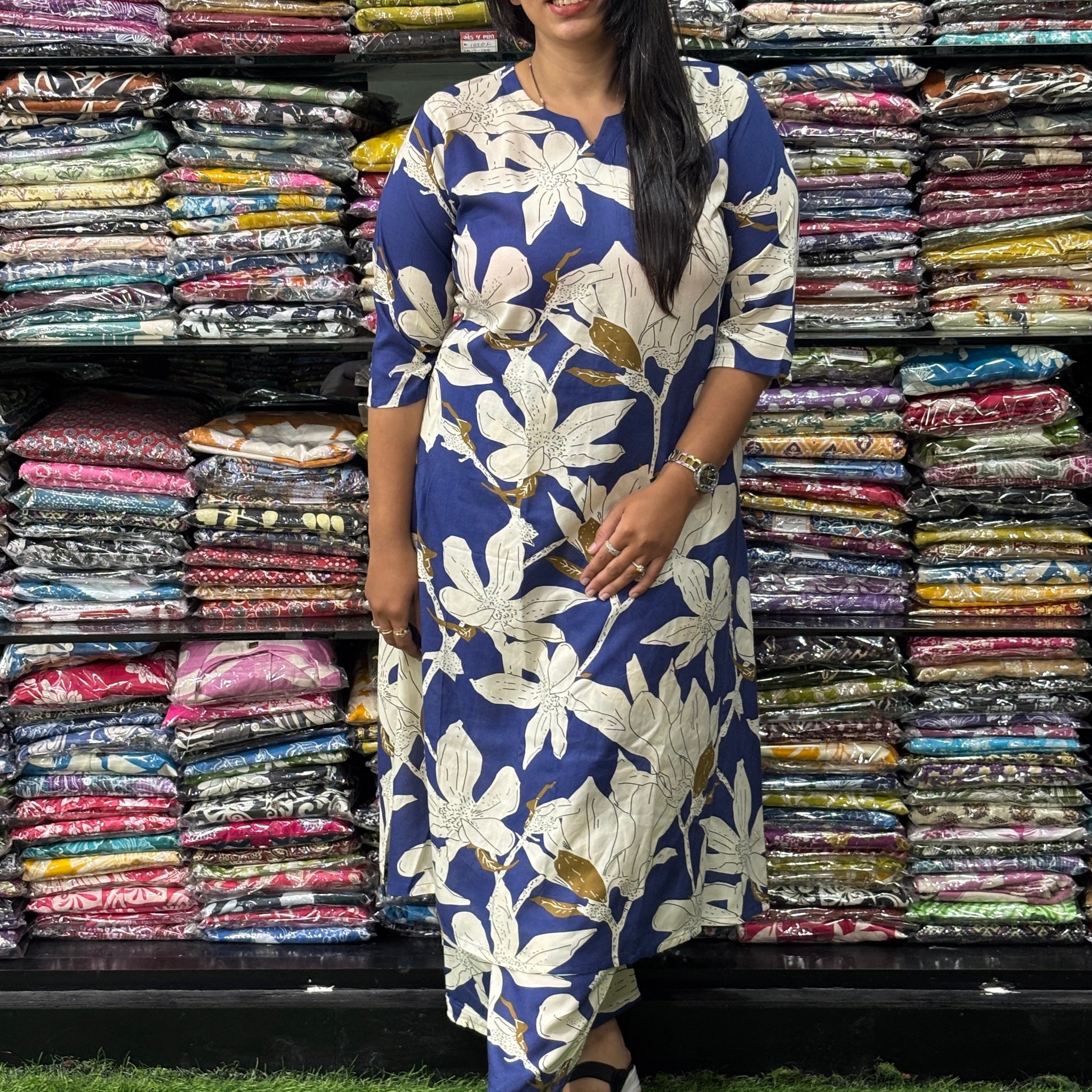 ALINE KURTI WITH PLAZO (PURE RAYON)