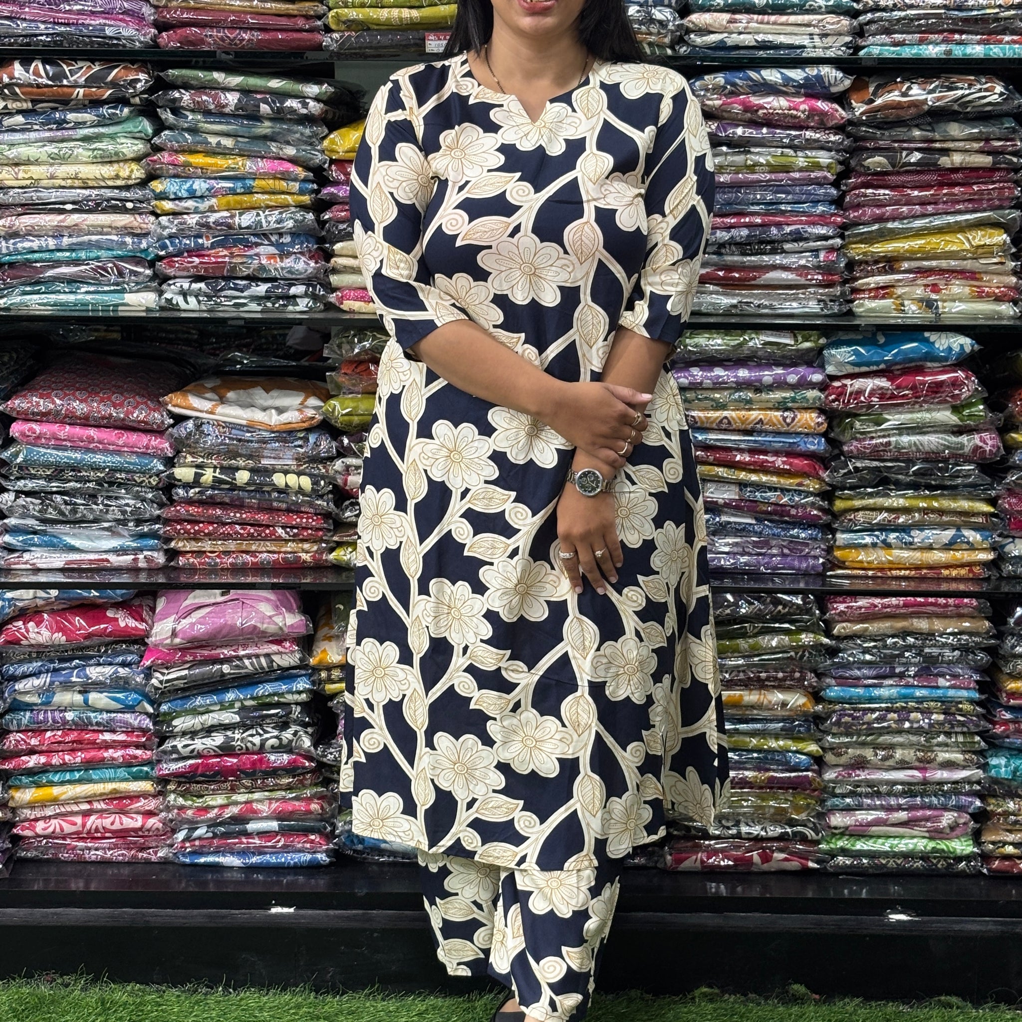 ALINE KURTI WITH PLAZO (PURE RAYON)