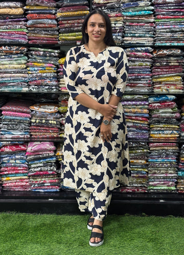 ALINE KURTI WITH PLAZO (PURE RAYON)