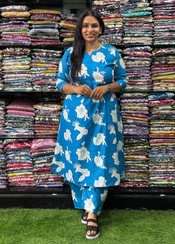 ALINE KURTI WITH PLAZO (MAGIC MIX COTTON)