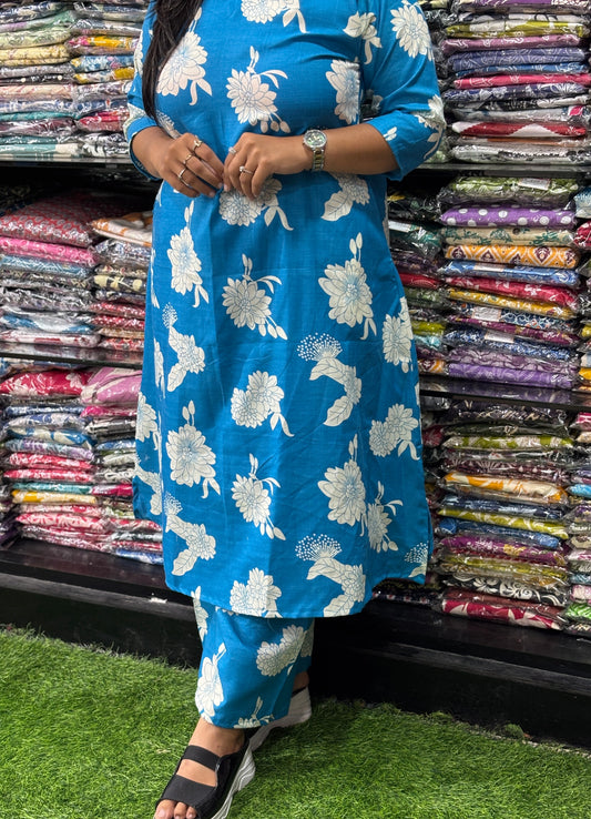 ALINE KURTI WITH PLAZO (MAGIC MIX COTTON)