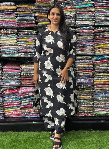 ALINE KURTI WITH PLAZO (MAGIC MIX COTTON)