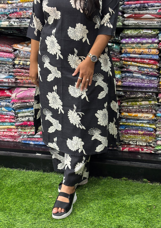 ALINE KURTI WITH PLAZO (MAGIC MIX COTTON)