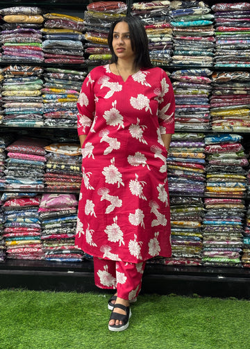 ALINE KURTI WITH PLAZO (MAGIC MIX COTTON)