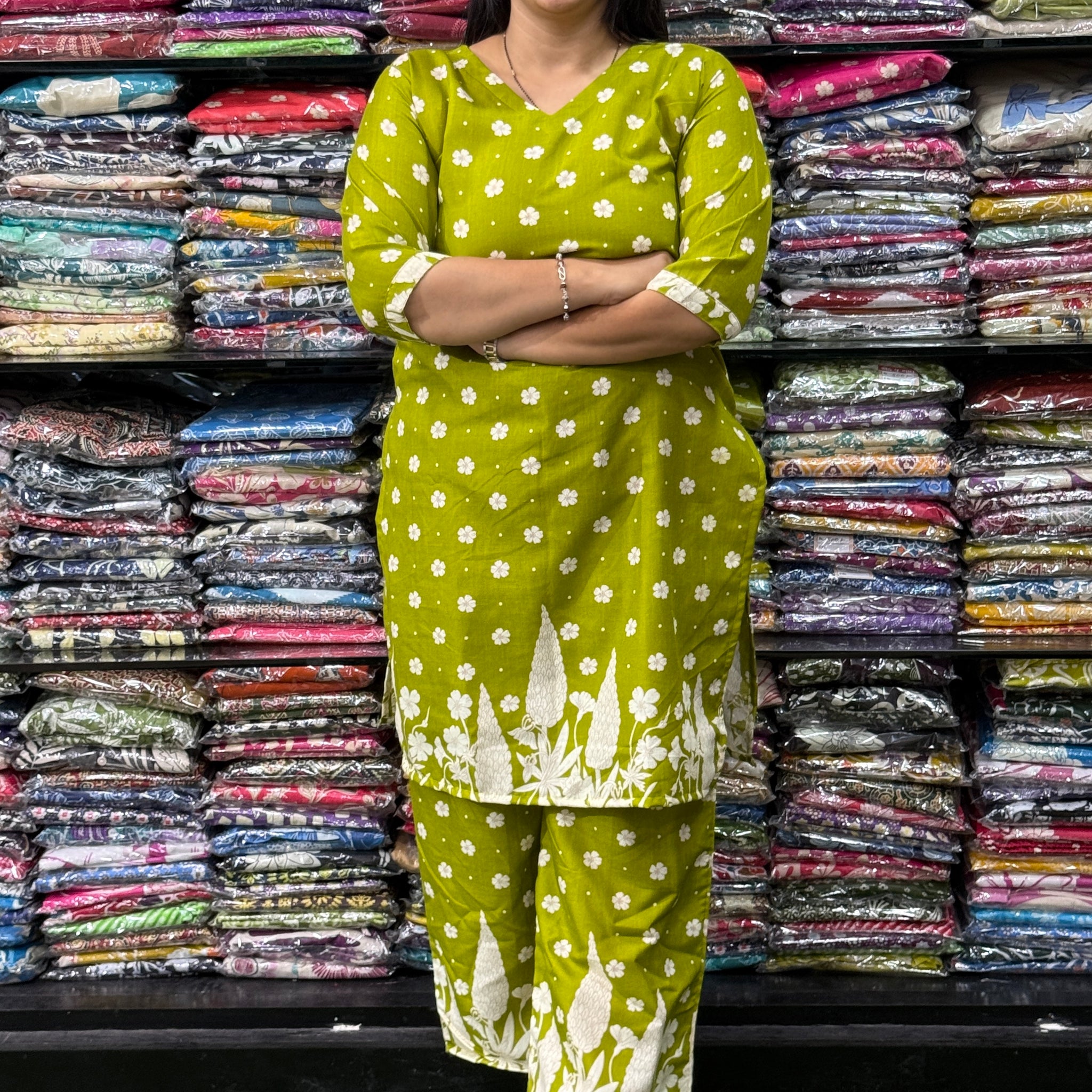 STRAIGHT KURTI WITH PLAZO (MIX MAGIC COTTON)