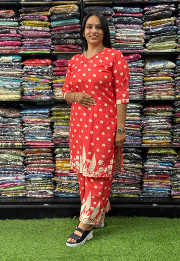 STRAIGHT KURTI WITH PLAZO (MIX MAGIC COTTON)