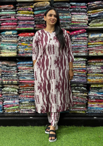 ALINE KURTI WITH PANT (HEAVY 22KG RAYON, WITH WORK)