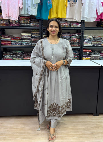 ROUND KURTI PANT DUPATTA (PURE COTTON)
