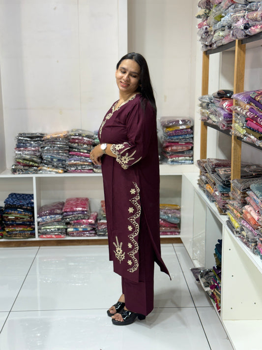 STRAIGHT KURTI PLAZO (FLEX COTTON)