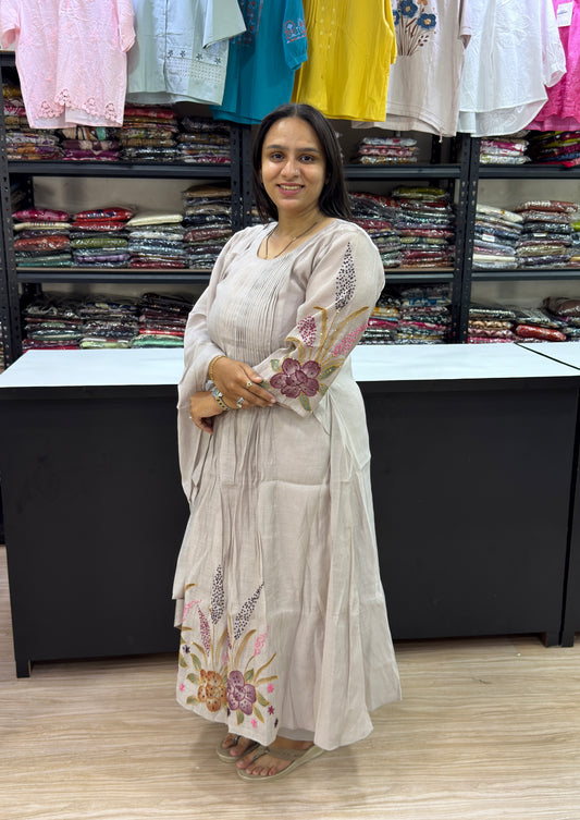 ALINE KURTI PANT DUPATTA (MUL CHANDERI)