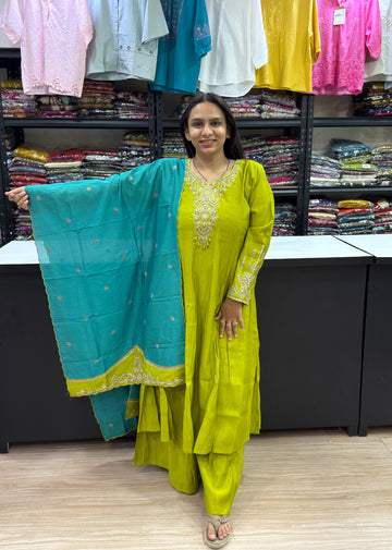 ROUND KURTI PLAZA DUPATTA (ROMAN SILK)