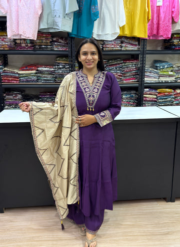 ROUND KURTI PLAZA DUPATTA (ROMAN SILK)
