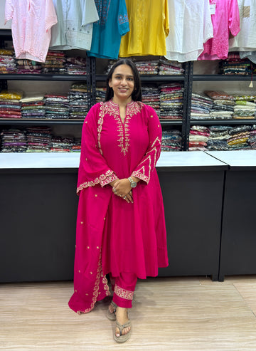 ROUND KURTI PANT DUPATTA (VICHITRA SILK)